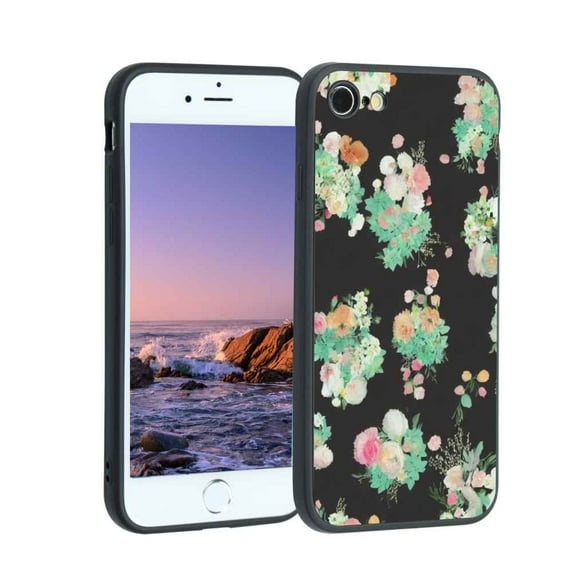 Compatible with iPhone 8 Phone Case, Floral 114 Case Men Women, Flexible Silicone Shockproof Case for iPhone 8