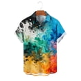 thumbnail image 4 of Ceisia Gradient Print Short Sleeve Button-Down Shirts for Men Slim Fit Casual Summer Beach Tops Black XL Gifts, 4 of 6