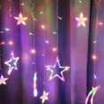 thumbnail image 4 of Luces decorativas de cortina de cadena estrellada de 3,5 m Lunas y estrellas Luz nocturna LED para decoración del hogar de fiesta, control remoto con batería/alimentado por USB, 4 of 5