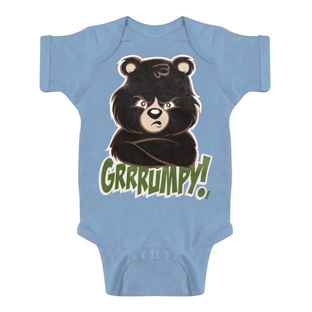 Toddlers Grrrumpy Bear Bodysuit - Light Blue - 6 Months