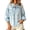 Blue women summer casual blouse a1, variant on Women Summer Casual Tie Front Blouse Ruffled Sleeve Button Down Tops Solid Loose Fit Pullover Cute Going Out Clothes, Blue M
