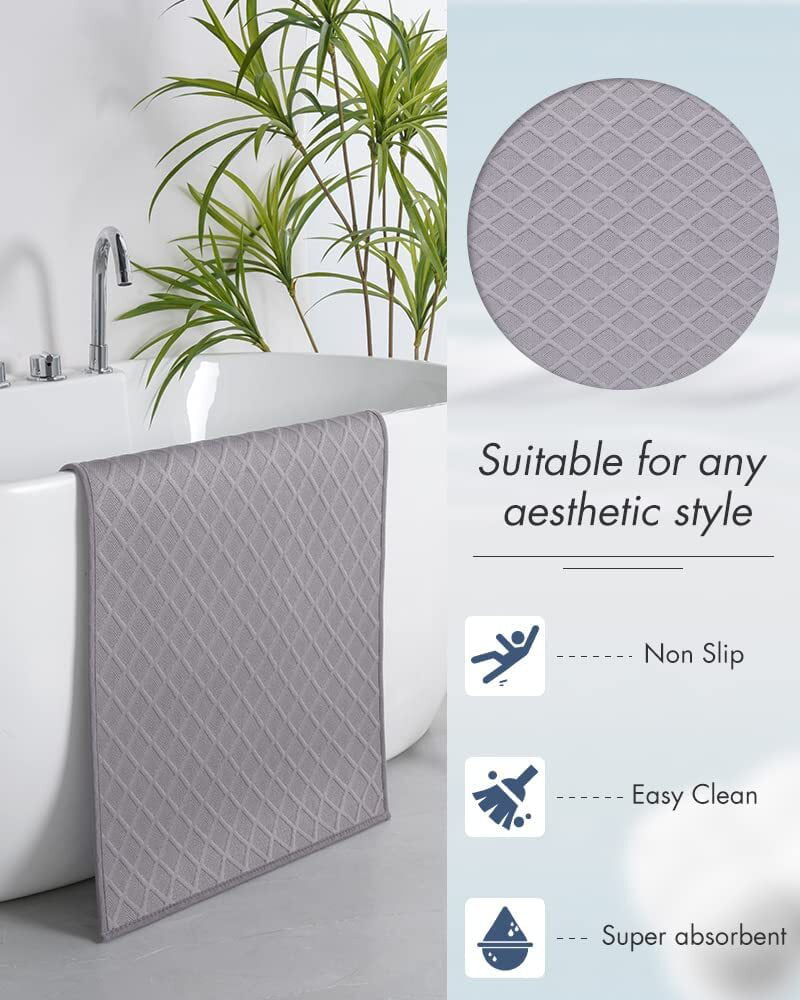 SOCOOL Bathroom Rugs, 55x20 Rubber Non Slip Super Absorbent Thin