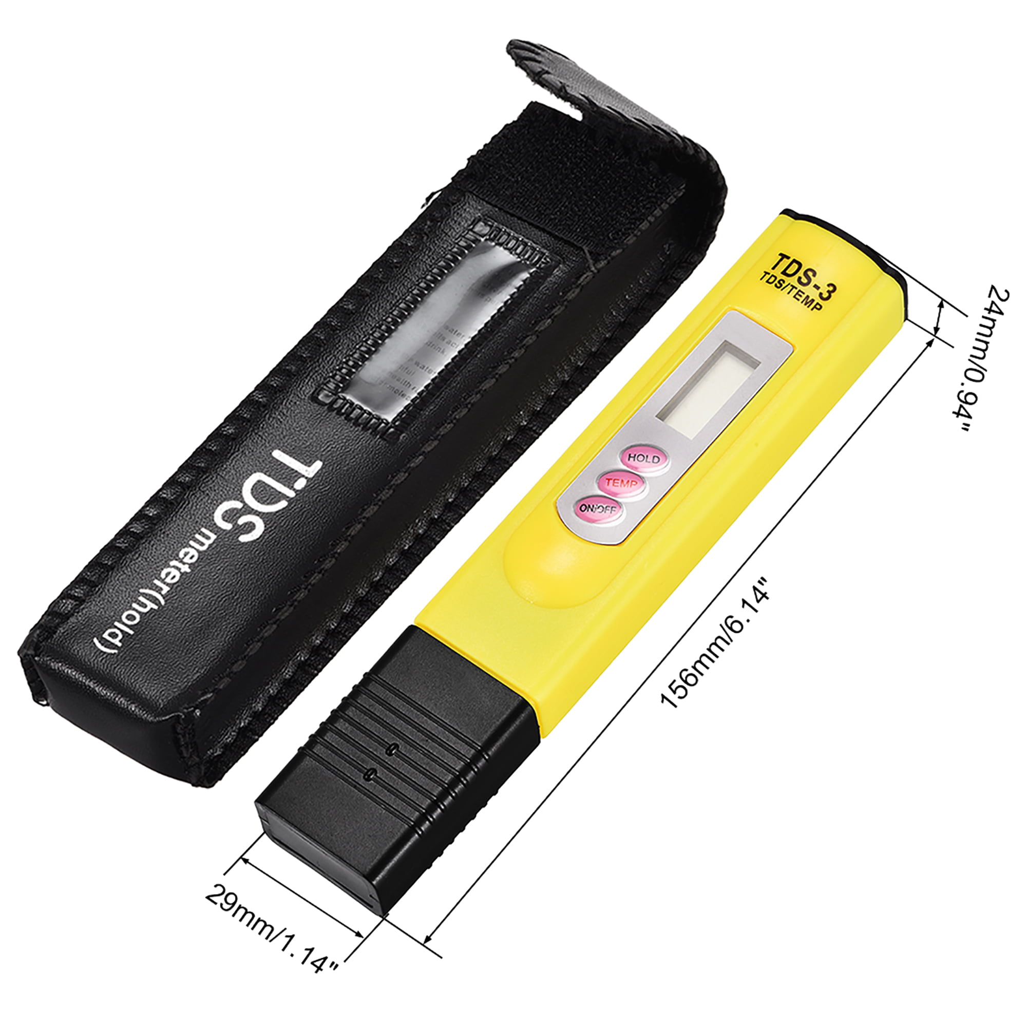 TDS 3 PPM Conductivity Meter for Water Aquarium Pool w Leather Case Yellow 