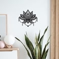 thumbnail image 2 of 1pc Lotus Flower Metal Wall Art Decor Black Flower Wall Hanging Decor Lotus Silhouette Wall Art, 2 of 7