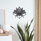 thumbnail image 2 of 1 pieza de decoración de pared de metal con flor de loto, decoración de pared con silueta de loto negra, 2 of 7