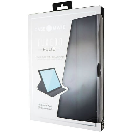 Case-Mate Tuxedo Folio Series Case for Apple iPad 10.2 (7th Gen) - Black Case-Mate Tuxedo Folio Series Case for Apple iPad 10.2 (7th Gen). All black case color.rnrnFeatures:rn- Premium faux leather exteriorrn- Micro suede interior for scratch protectionrn- Dual angles for viewing and typingrn- Integrated standrn- Compatible with the Apple iPad 10.2-inch (2019  7th Generation) brand: Case-Mate type: Folding Folio Case compatible model: For Apple iPad (7th Generation) compatible brand: For Apple color: Black compatible screen size: 10.2 in material: Rigid Plastic