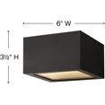 thumbnail image 2 of Hinkley Kube Collection Contemporary Modern One Light 7.50W Integrated LED Small Outdoor Flush Mount, Satin Black, 2 of 2