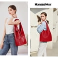 thumbnail image 2 of West Slouchy Hobo Bags for Women Soft Designer Shoulder Purses Ladies Top Handle Handbag, 2 of 6