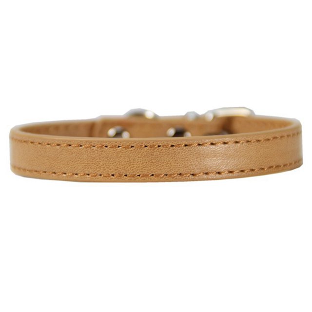 Faux Leather Collar Metal Buckle Pet Collar Adjustable Pet Collar for Small Dogs