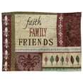 thumbnail image 3 of Faith, Family, Friends 5-Piece Tapestry Placemat & Table Runner Set in Burgundy, 3 of 7