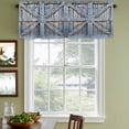 thumbnail image 3 of 2 Pack Farmhouse Wood Grain Valances for Windows Bedroom Living Room Window Treatments, Vintage Country Barn Gate Textured Rod Pocket Valance Drapes Short Kitchen Curtains Over Sink 54"x18", 3 of 8