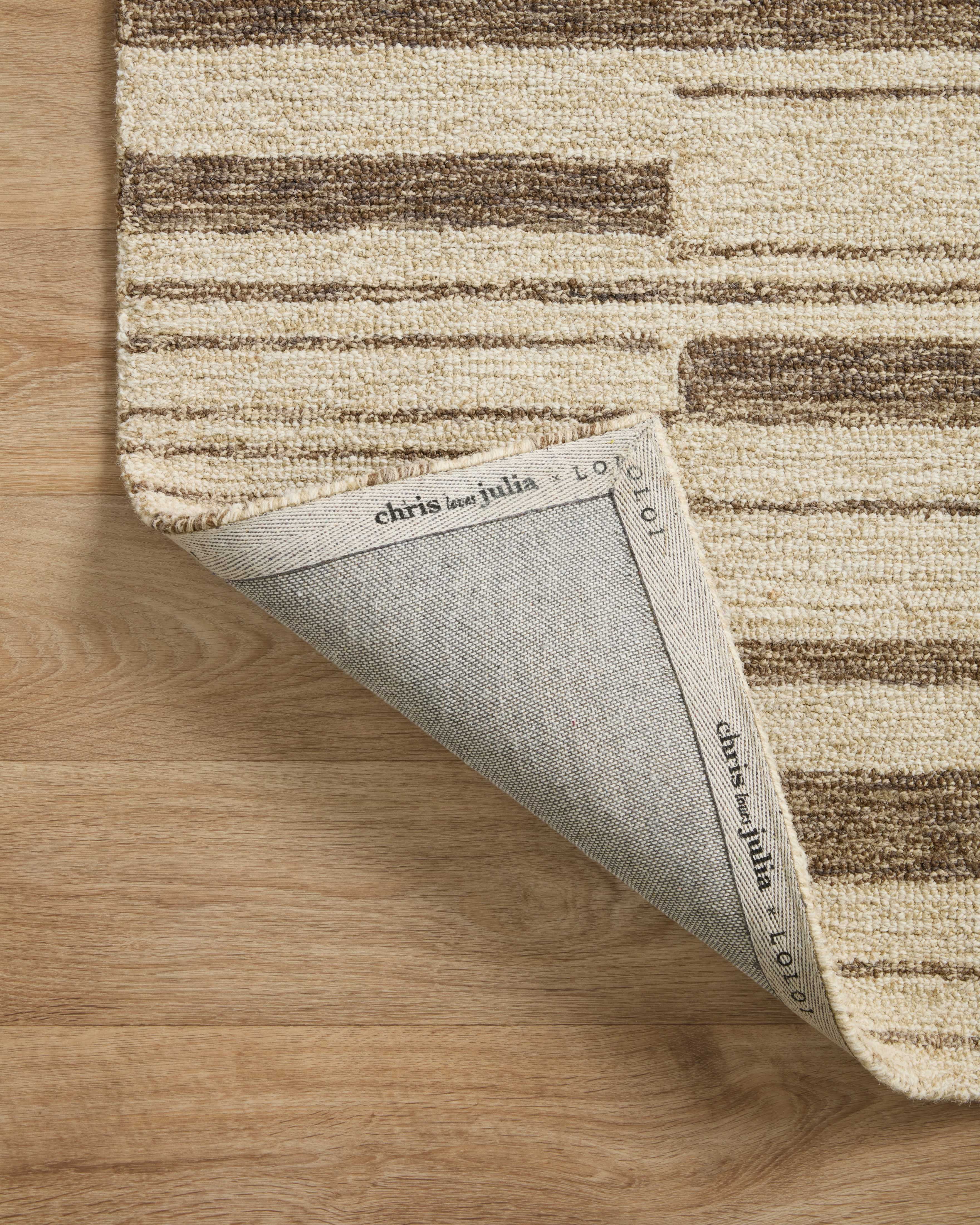 Chris Loves Julia x Loloi Polly Striped Beige/Tobacco 2'-3" x 3'-9" Area Rug