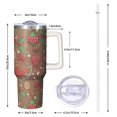 thumbnail image 2 of 40oz Snowflakes Tumbler with Lid and Straw Stainless Steel Double Wall Insulated Cup Christmas Holiday Gifts, 2 of 4