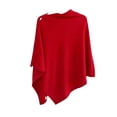 thumbnail image 2 of Gamivast Women's Poncho Cape Shawl Button Side Asymmetrical Wrap Soft Knit Cloak Sweater Capelet Cozy Layering Outerwear for Fall Winter Travel Casual Daily Wear, 2 of 4
