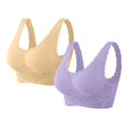 thumbnail image 1 of Bras for Women A 2 Piece Set Of Side Buttoned Front Sports Bra Without Rims Adjustable Folding Lace Yoga And Running Vest XL, 1 of 7