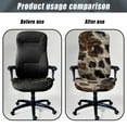 thumbnail image 4 of SCRAWLGOD Fur Cow Print Brown Beige Breathable Seat Covers for Office Chairs Stain Resistant Dustproof Desk Rotating Chair Slipcovers Stretchy Removable Boss Chair Covers, S, 4 of 7