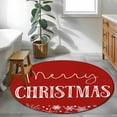 thumbnail image 4 of Red Merry Christmas Round Area Rug 4 FT, Non Slip Indoor Outdoor Rug, Xmas Winter Snowflake Red White Washable Soft Circular Carpet Non-Shedding Floor Mat for Coffee Table Nursery Foyer Balcony, 4 of 9