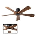 thumbnail image 3 of Aviator 54" Matte Black/Distressed Koa Smart Flush Mount Ceiling Fan with Remote Control, 3 of 10
