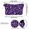 thumbnail image 2 of (Estampado de guepardo morado) Lindo bolso de maquillaje de viaje Bolsa de cosméticos Bolsa pequeña Regalo para mujeres Pequeño pero espacioso, 2 of 5