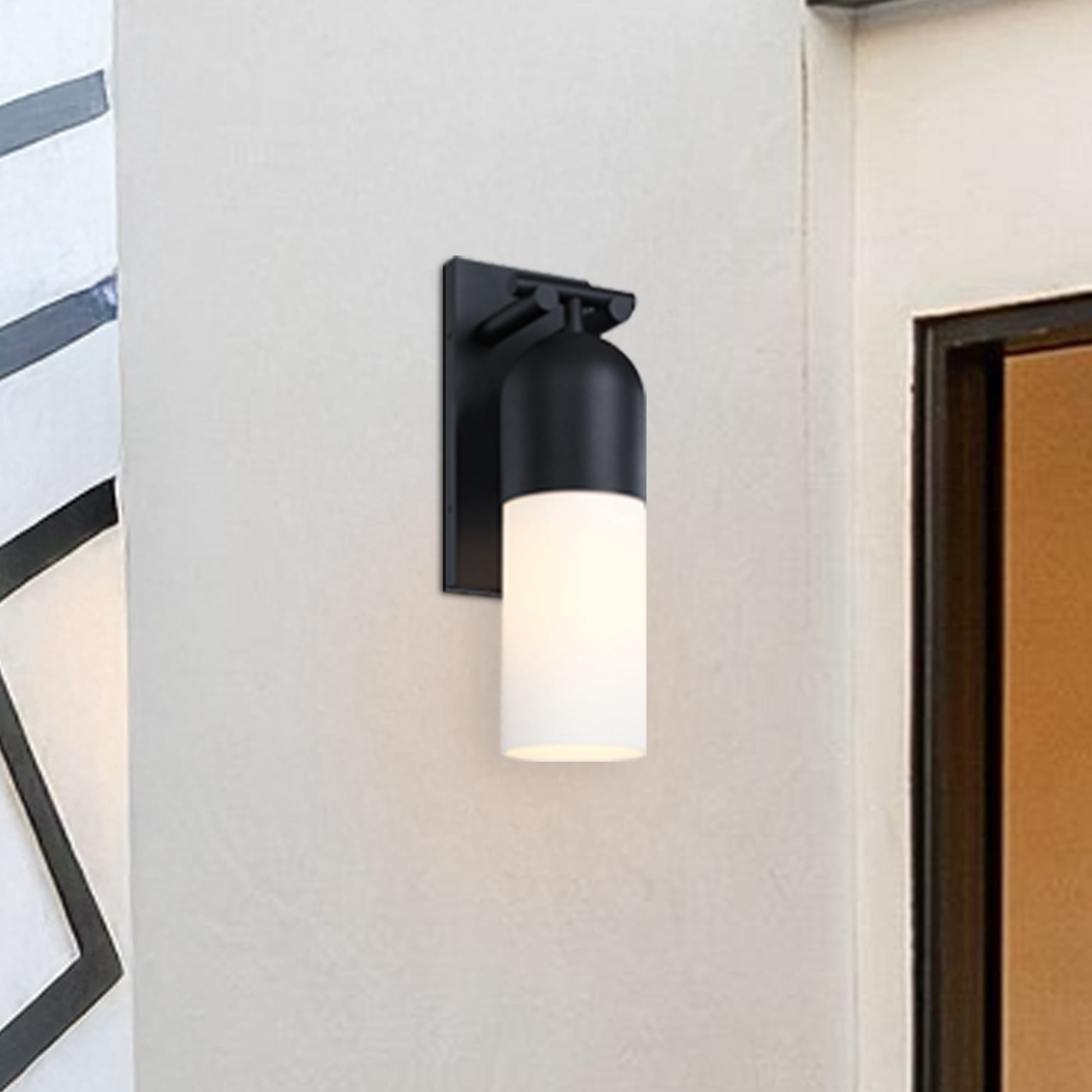 Ever Spring 22 in. 1-Light Black Outdoor Wall Sconce Light for Porches