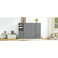 thumbnail image 6 of Newest Queen Size Murphy Bed Wall Bed with Closet ,Drawers , Shelves,Gray, 6 of 9