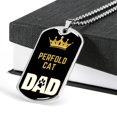 thumbnail image 3 of Perfold Cat Cat Dad Necklace Stainless Steel or 18k Gold Dog Tag 24" Chain, 3 of 8