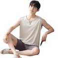 thumbnail image 1 of Conjunto de ropa de hogar de talla grande, modal, sin mangas, fino, para verano, 1 of 5