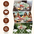 thumbnail image 7 of Mushrooms Round Tablecloth, Fitted Table Cover with Elastic for 45"-54" Round Tables, Sage Green Plaid Butterfly Botanical Plants Table Cloth Outdoor Indoor Dinning Party Waterproof Tablecloths, 7 of 7