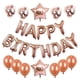thumbnail image 1 of 25 piezas de globos de decoración para fiestas de cumpleaños (oro rosa), pancartas con globos de feliz cumpleaños en oro rosa, cortinas con borlas, mantel de aluminio, forma de corazón, 1 of 5