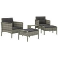 thumbnail image 3 of vidaXL Patio Furniture Set 5 Piece Outdoor Chair with Cushions Poly Rattan, 3 of 7