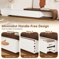 thumbnail image 5 of Blotout 81.6" Minimalist Extendable TV Stand for TVs up to 120", Wood Reversible Entertainment Center with 3 Drawers and Round Corner, Extendable TV Media Console for Living Room, Bedroom, 5 of 9