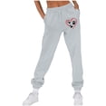 thumbnail image 2 of Qgtaibl Women's Baggy Sweatpants Cute Heart Dog Paw Graphic High Waist Sweat Pants Casual Lounge Athletic Joggers with Pockets Gray XXL, 2 of 4