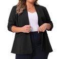 thumbnail image 2 of DARING DIVA Women's Plus Blazer Business Open Front Work Office Jacket 4X Black, 2 of 6