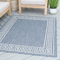 thumbnail image 6 of 6ft Round Water Resistant, Indoor Outdoor Rugs for Patios, Front Door Entry, Entryway, Deck, Porch, Balcony | Outside Area Rug for Patio | Blue, Greek Key | Size: 5'3'' Round, 6 of 6