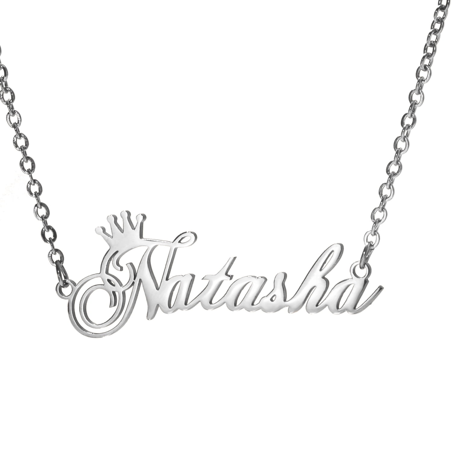 Vakki Name Customized Necklace Crown Shaped Personalized Necklace