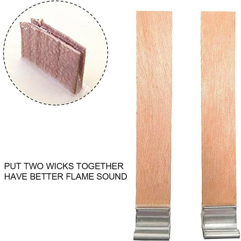 Wood Candle Wicks with Iron Stand Candle Cores Natural  Environmental-Friendly Wick for Candle Making and Candle DIY  Craft,13mm*130mm