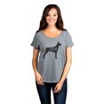 thumbnail image 2 of Thread Tank Doberman Dog Silhouette Women's Relaxed Slouchy Dolman T-Shirt Tee Heather Grey Small, 2 of 4