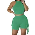thumbnail image 2 of WRKEKC 2 Piece Sets for Women, Summer Outfits for Women, Ladies' Casual Trendy Solid Color Tassels Sleeveless Tank Tops and Shorts Two-Piece Sports Suit, 2 of 9