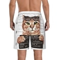 thumbnail image 3 of KLL Cat Holding Mugshot Sign Men's Casual Summer Beach Shorts Hawaiian Shorts with Pockets-Large, 3 of 9