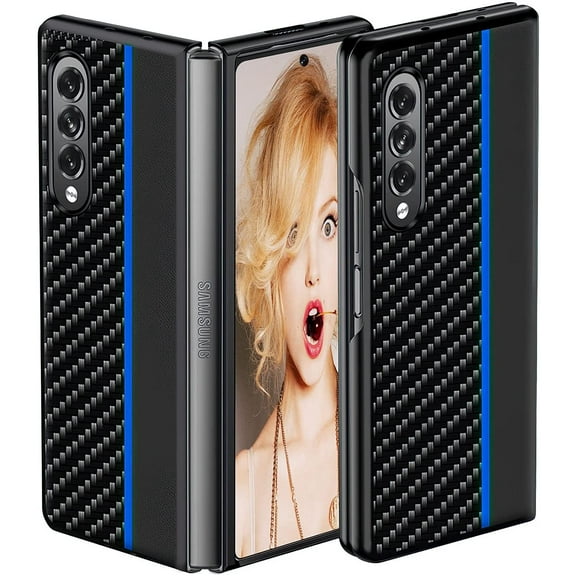 Case for Galaxy Z Fold 3, Shockproof Protective Scratch Resistant & Anti Slip Grippy Soft TPU Case Compatible with Galaxy Z Fold 3 (Blue)