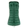 thumbnail image 7 of Dwralegc Long Puffer Vest Women Puffy Fashion Vest Outwear Sleeveless Solid Color Fall Winter Warm Hooded Vest Zip Up Quilted Long Outwear with Pockets Green XL, 7 of 7