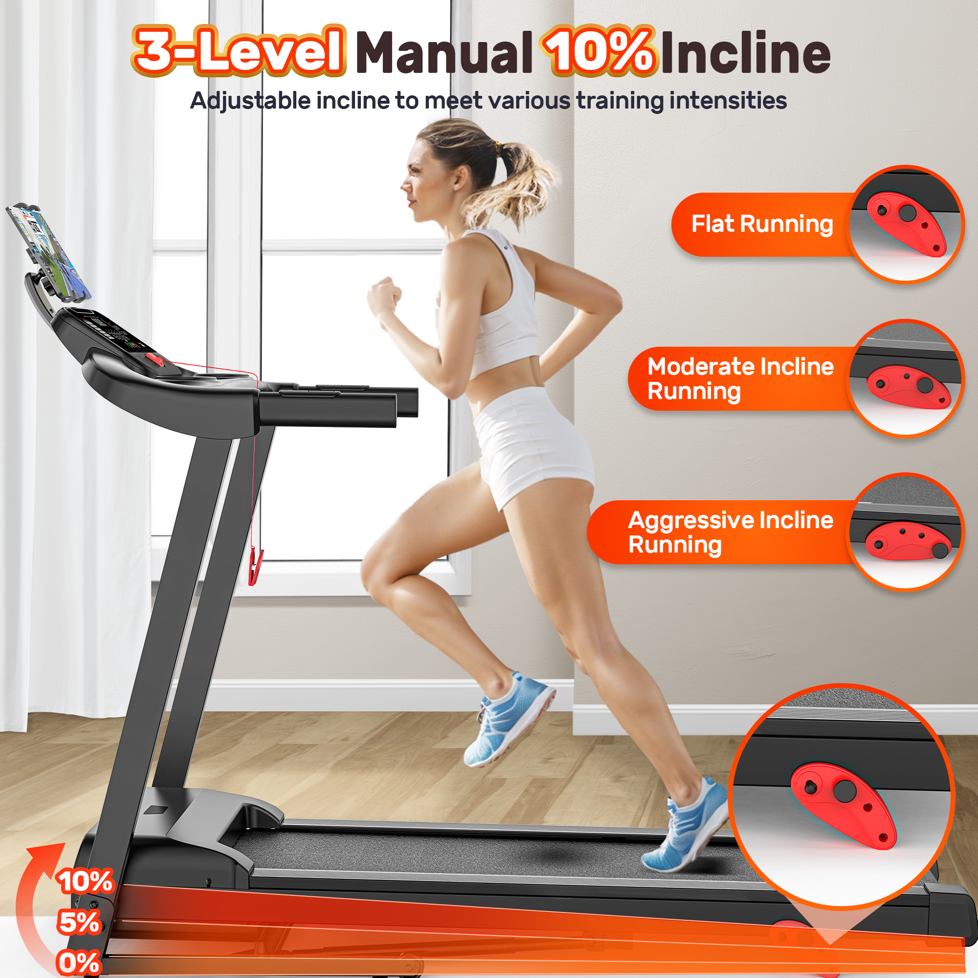 300 lbs Capacity Treadmill for Home, 3.5HP Folding Treadmill w/ 71 Preset Workouts, APP with Free Train Courses, Dual HiFi Speakers, Exercise Equipment for Walking, Jogging, Running