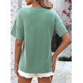 thumbnail image 5 of Womens Summer V Neck Tops Oversized T Shirts Short Sleeve Blouses for Women Dressy Casual Work Outfits Green XL, 5 of 9