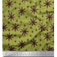 thumbnail image 1 of Soimoi Green Cotton Voile Fabric Star Anise & Stripe Print Sewing Fabric Yard 42 Inch Wide, 1 of 3