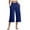 Blue, variant on Bigersell Women Cropped Pants Women Color High Waist Pocket Sports Fitness Yoga Wide Leg Capris Pants Black 3xl