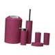 thumbnail image 1 of Juego de accesorios de baño de 6 piezas con diseño moderno, jabonera, escobilla de inodoro, jabón Rosa roja, 1 of 9