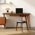 thumbnail image 2 of Costway Wood Dining Chairs Set of 2 with Rubber Wood Frame Padded Seat & Curved Backrest, 2 of 9