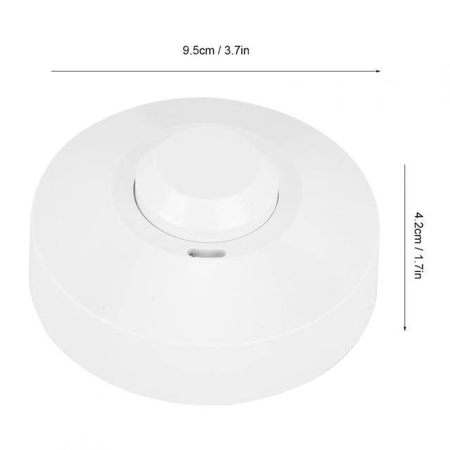 White DC 12-24V Microwave Radar Sensor Switch, 360 motion sensor switch, for Stairs Aisles Bathrooms Garages Laundry Closets