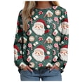 thumbnail image 3 of Futezty Women Christmas Sweatshirts 3D Digital Print Novelty Pullover Tops Funny Santa Xmas Tree Graphic Holiday Outfits, 3 of 7