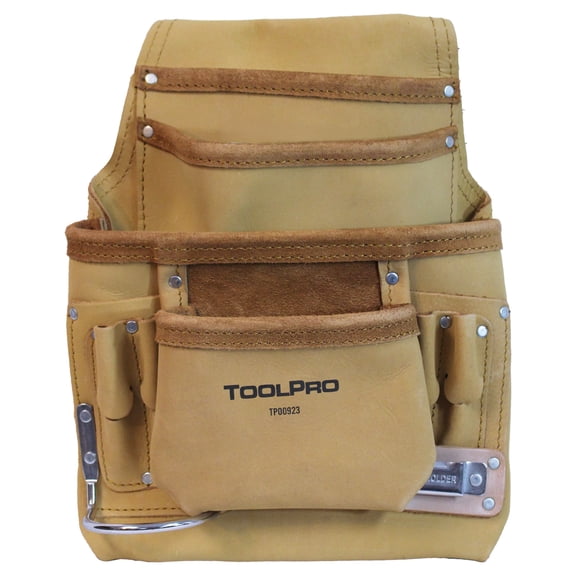 ToolPro Top Grain Leather Tool and Nail Pouch